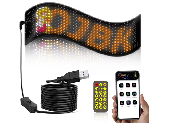 픽셀 RGB LED 유연 디스플레이 앱 블루투스 자동차 광고 화면 자동차 Ip65 방수 소프트 디지털 디스플레이 화면
