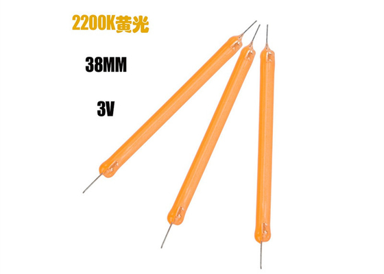 Dc3v 38MM COB LED 필라멘트 2200k 2700K 6500K 세라믹 필라멘트 전구 부품