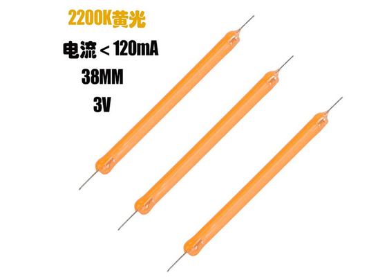 Dc3v 38MM COB LED 필라멘트 2200k 2700K 6500K 세라믹 필라멘트 전구 부품