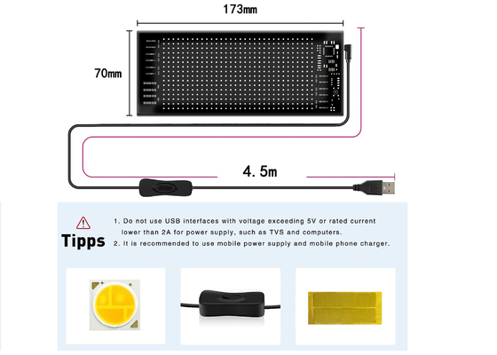 유연한 LED 표지판 16*32 앱 제어 프로그래밍 가능한 메시지 스크롤 디스플레이 유연한 자동차 LED 패널