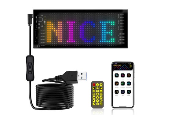 유연한 LED 표지판 16*32 앱 제어 프로그래밍 가능한 메시지 스크롤 디스플레이 유연한 자동차 LED 패널