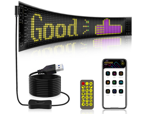 16*64 유연 LED 화면 외관 디스플레이 방수판 자동차 창문 LED 소프트 게시판