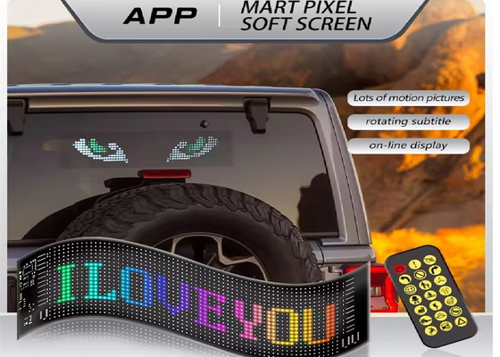 프로그래밍 가능한 DIY 스크롤 텍스트 5V USB 무선 제어 RGB 유연 LED 자동차 표지판 광고용