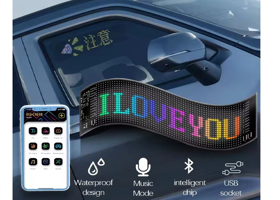 APP 제어 유연 LED 화면 스크롤 사용자 지정 메시지 텍스트 표지판 LED 디스플레이 자동차용 디지털