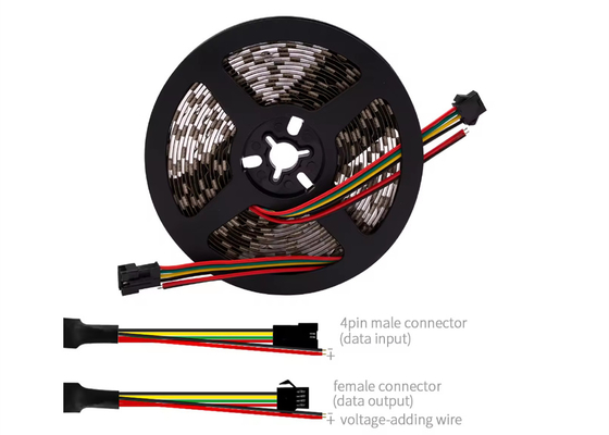 DC12V 디지털 듀얼 신호 라인 LED 스트립 유연 테이프 WS2815 SMD5050 IP20 60led 60Pixel RGB WS2815b IC