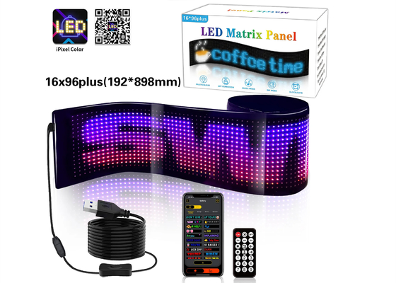 사용자 지정 텍스트 패턴 애니메이션 광고 홍보용 LED 매트릭스 패널 RGB 컬러 APP 스마트 인테리어 LED 화면