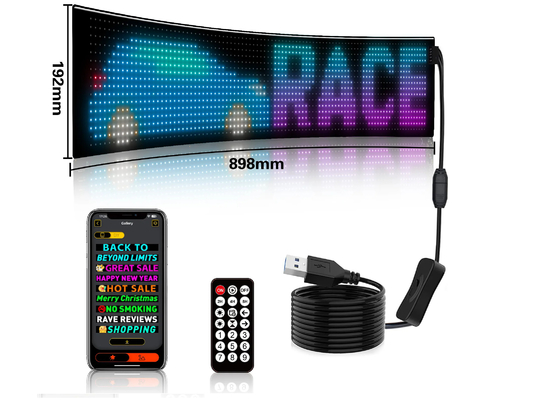 사용자 지정 텍스트 패턴 애니메이션 광고 홍보용 LED 매트릭스 패널 RGB 컬러 APP 스마트 인테리어 LED 화면
