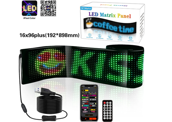 DIY LED 표지판 매트릭스 패널 화면 APP 제어 가게 광고판 바 자동차 NEW 사이즈 1696 플러스