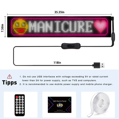 DIY LED 표지판 매트릭스 패널 화면 APP 제어 가게 광고판 바 자동차 NEW 사이즈 1696 플러스