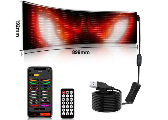 5VDC USB / 2A 슈퍼 트럭 악마 눈 LED 소프트 스크린 APP 블루투스 프로그래밍 자동차 광고 스크린 악의 눈