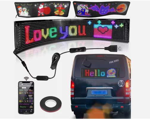 5VDC USB / 2A 슈퍼 트럭 악마 눈 LED 소프트 스크린 APP 블루투스 프로그래밍 자동차 광고 스크린 악의 눈