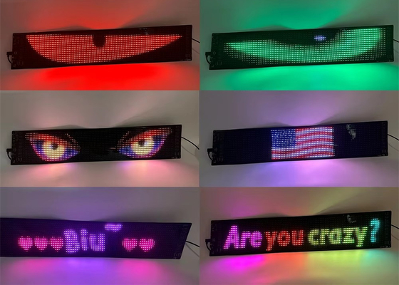 자동차 트럭용 사용자 지정 모드 LED 애니메이션 신호 5VDC USB/2A 스크롤 텍스트 120x595mm 화면