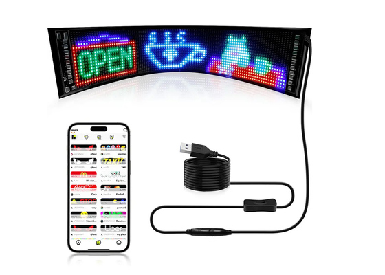 트럭 디블 아이 LED 화면 자동차 라이트 트럭 동적 LED 라이트 스마트 자동차 스티커 프로그램 가능한 LED 패널