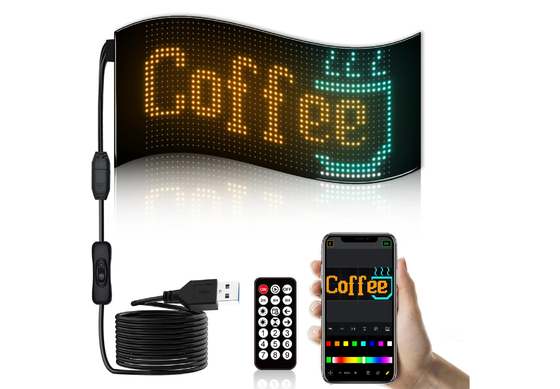 24*48 LED 유연 조명 디스플레이 APP 제어 자동차 광고 화면 Ip65 풀 컬러 고화질 자동차 디스플레이