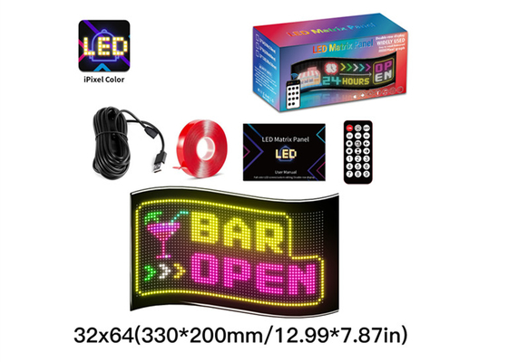 32*64 자동차 트럭 LED 매트릭스 픽셀 패널 다이 RGB 앱+리모트 컨트롤 프로그래밍 가능한 악마 눈 표시등