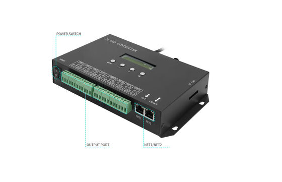 DMX512 프로그래밍 가능한 SPI LED 컨트롤러 H807SA 8192 픽셀 DMX512 WS2811 WS2812B WS2815 APA102 LED 스트립