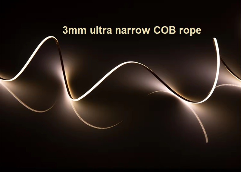 3mm 초 좁은 COB LED 스트립 로프 옷장 옷장 TV 백라이트 400LED / M